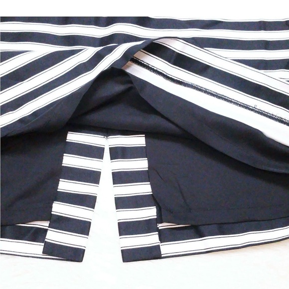 Tahari Black and White Striped Skirt - Picture 3 of 4